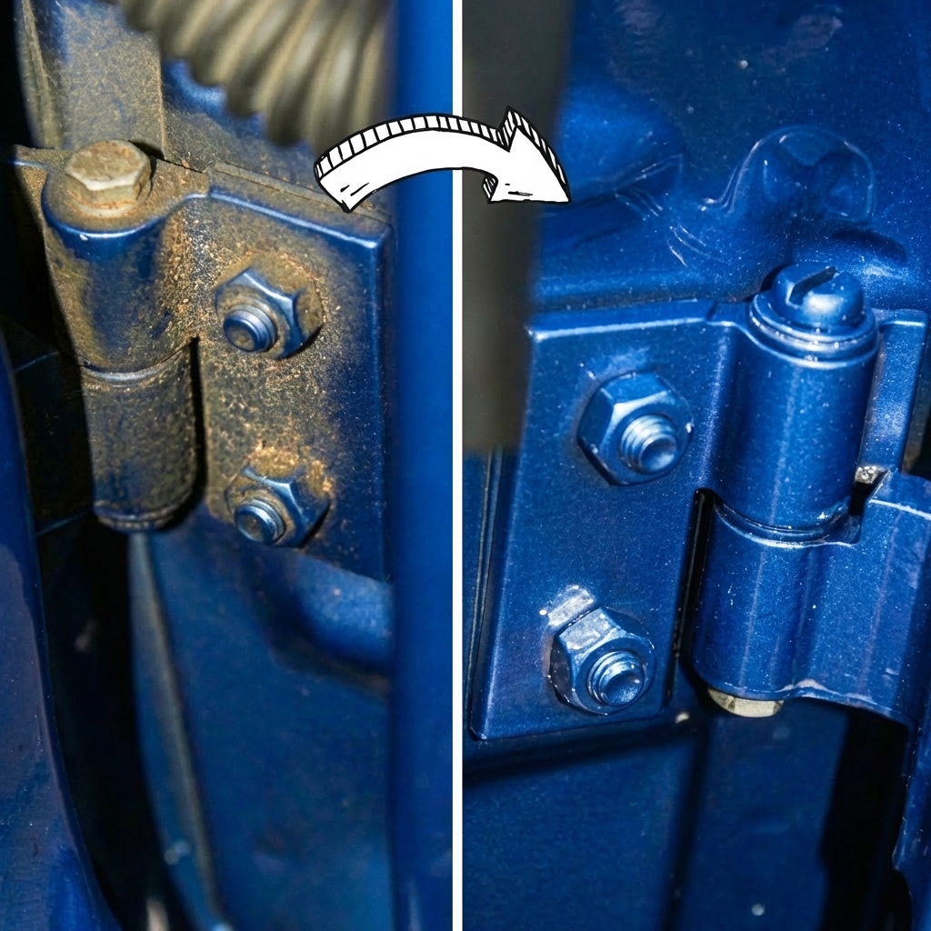 Door shuts detailing and grime removal