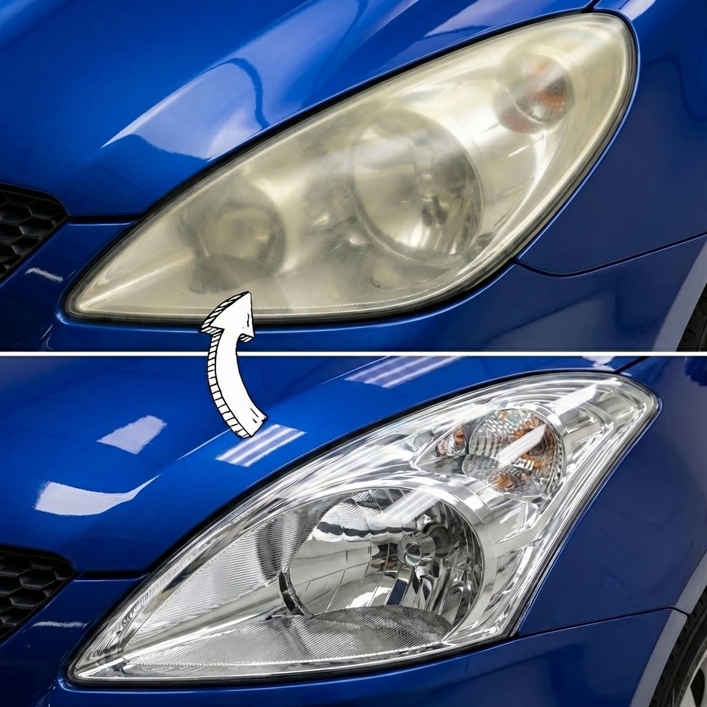 Foggy headlight restoration and coating