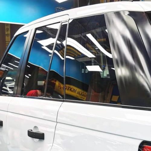 Window glass hydrophobic coating application