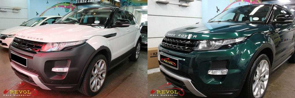 Range Rover Evoque colour change white to green